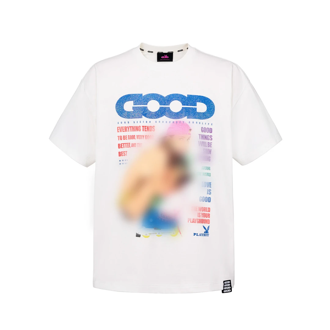 GB-GOODBRANDxPLAYBOY 2026SS滑冰女郎经典海报logo时尚短袖男款