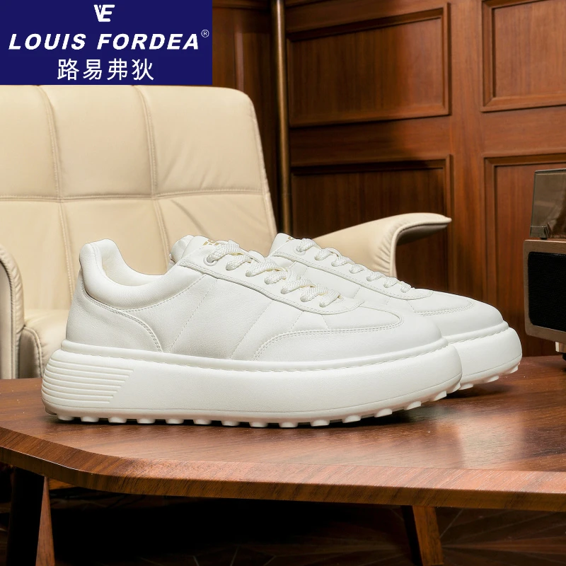 Louis Fordea/路易弗狄男鞋休闲软底小白鞋男士时尚运动板鞋男