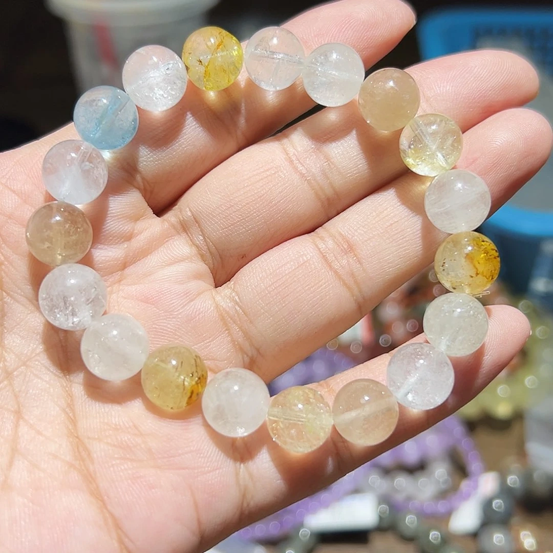水晶手链未镶嵌10毫米彩托帕40号