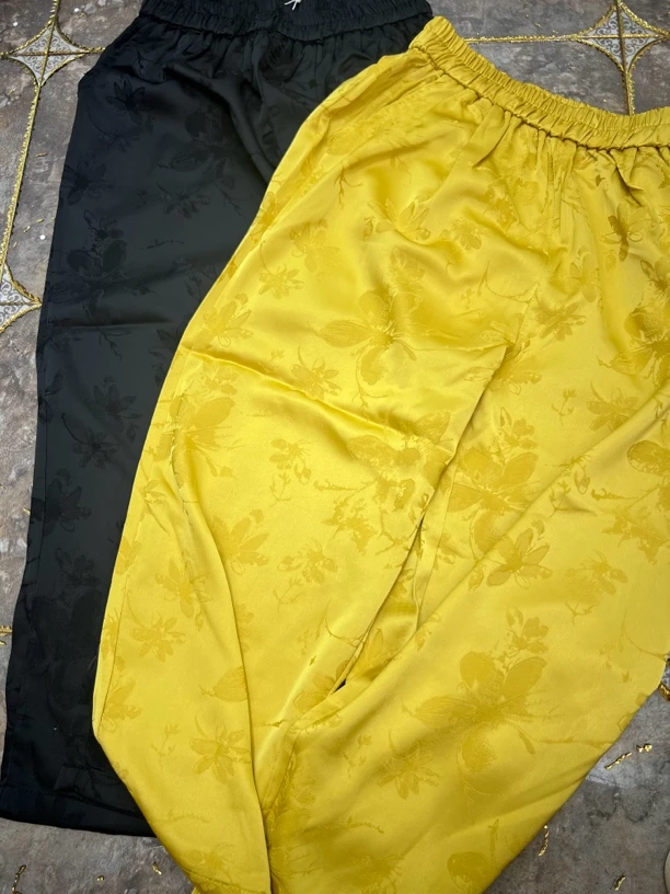 夏季新中式宽松提花通勤百搭九分裤