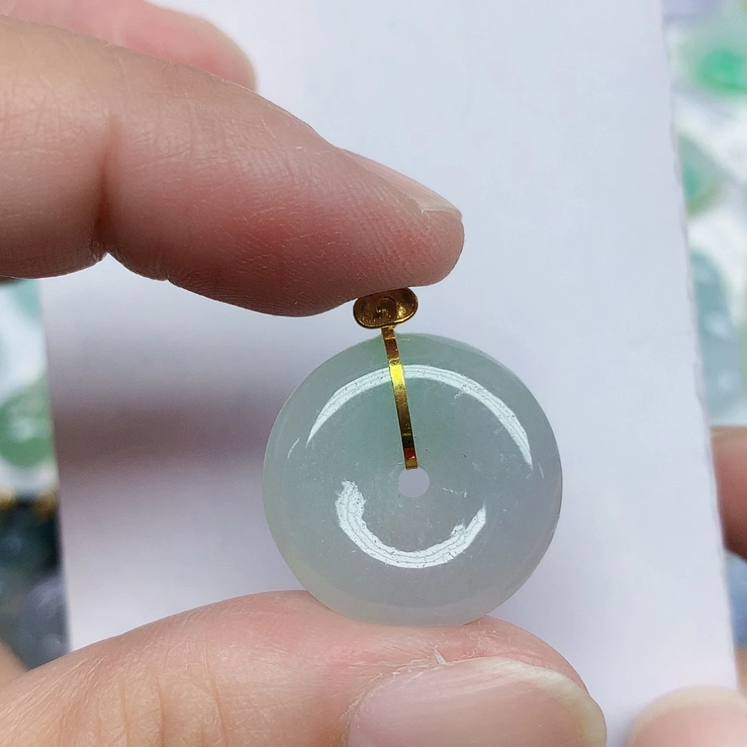 翡翠18K金镶嵌颈饰356689