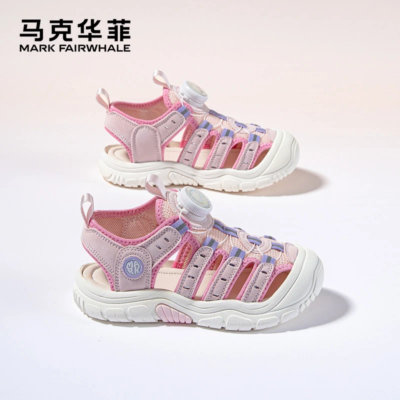 马克华菲女夏季运动凉鞋2025年新款休闲包头凉鞋软底女中大童防滑