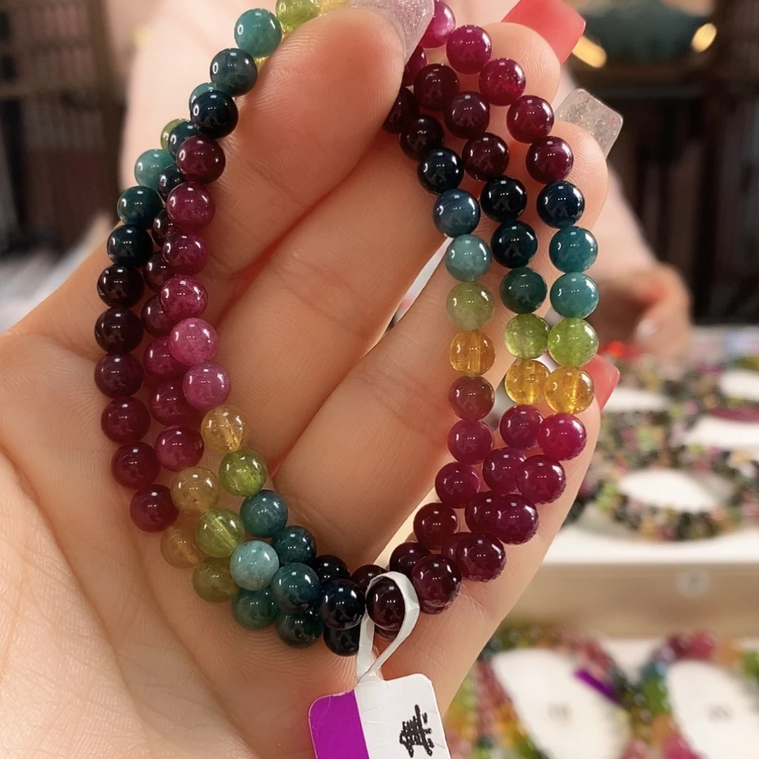 未镶嵌碧玺手链G2069三圈颜色微差