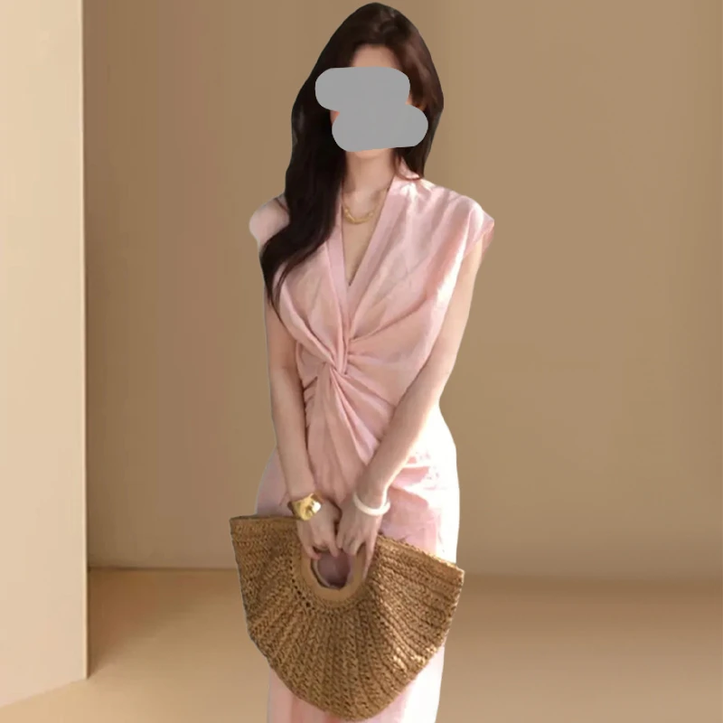 设计感夏季女装新款法式气质慵懒风无袖衬衣薄款休闲裤两件套女