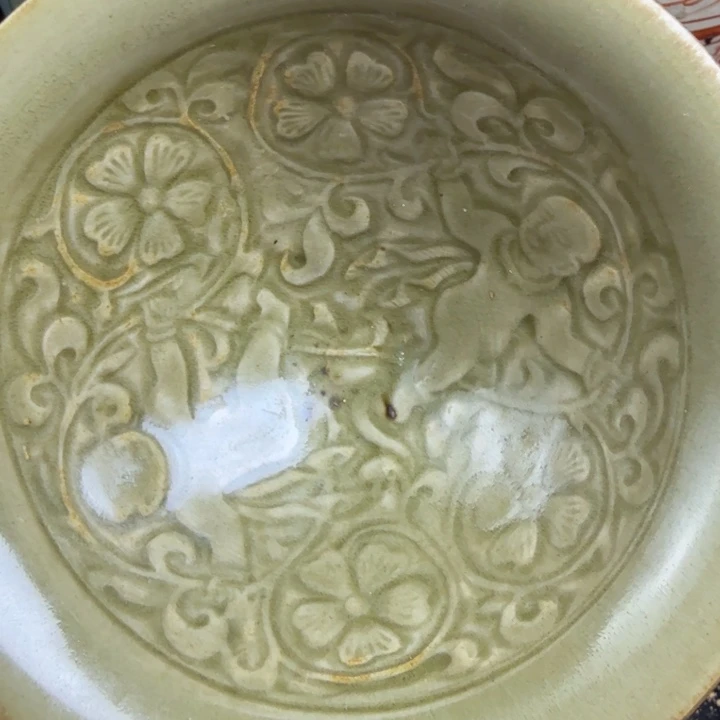 落***昏耀州窑斗笠盏婴戏图