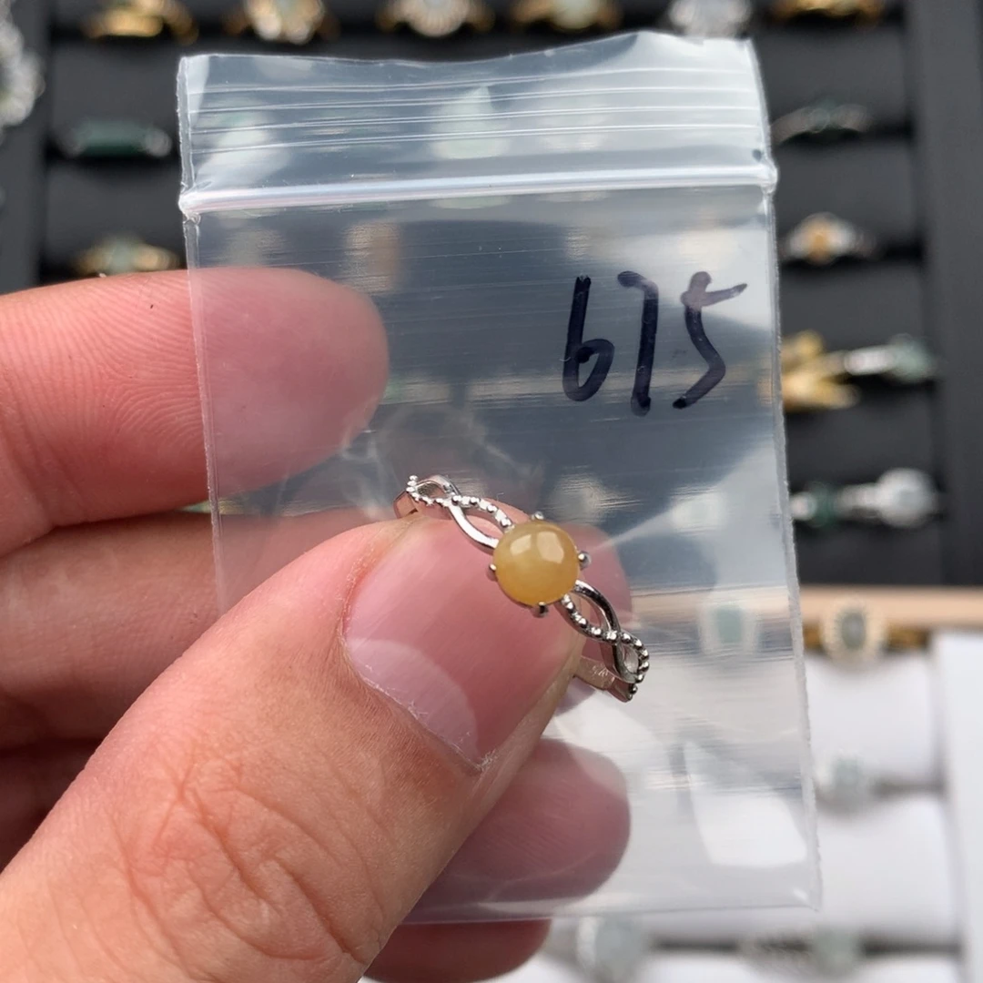 翡翠银S925镶嵌戒圈675