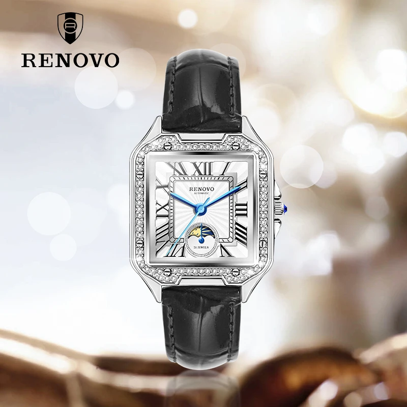 【黎莎专属】RENOVO罗诺威精致百搭时尚防水女士机械腕表-R33190