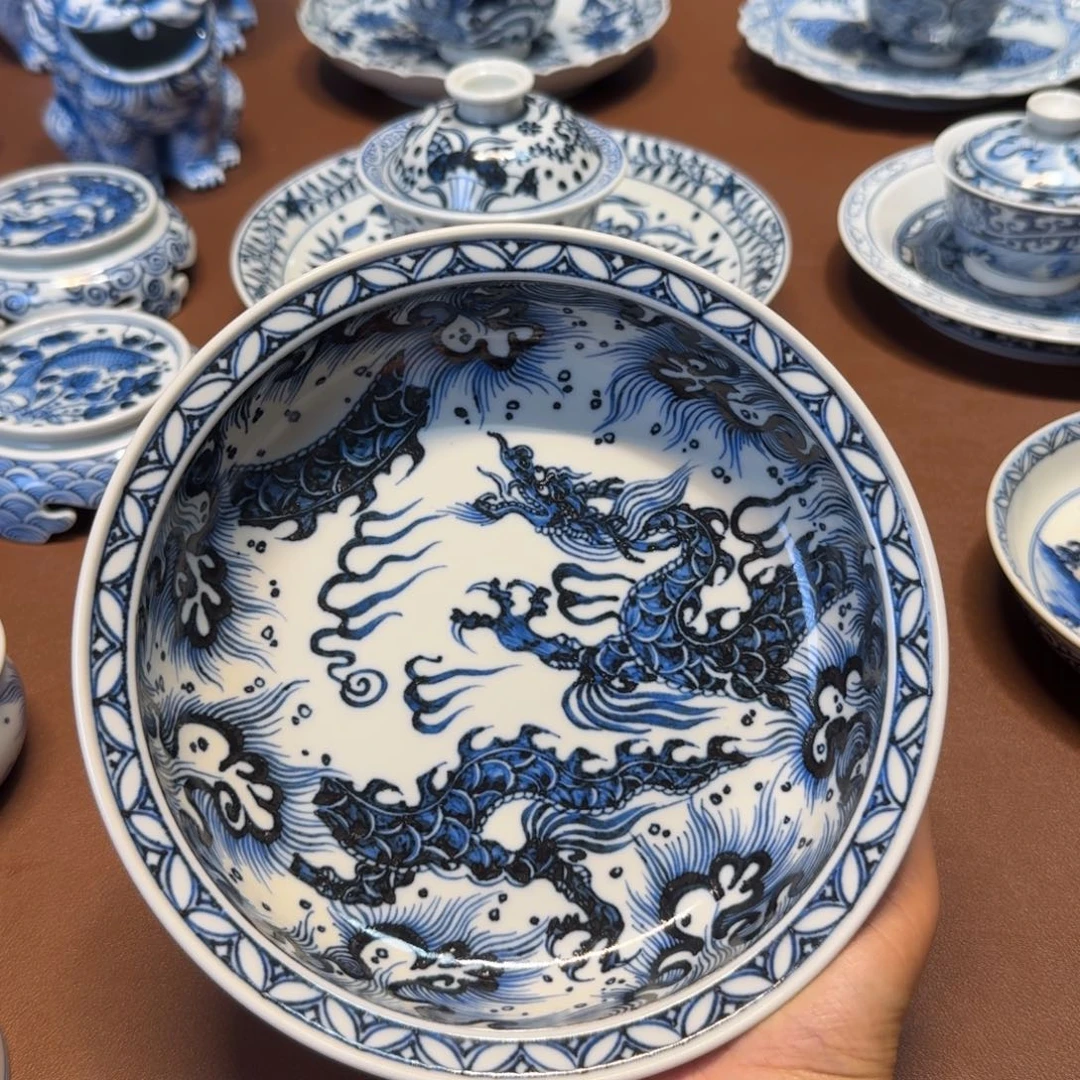 关***仝手工手绘茶具壶承