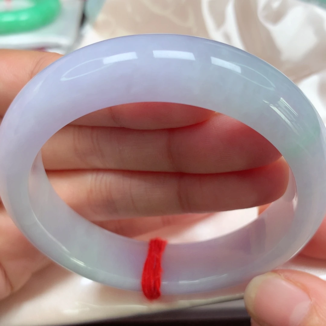 翡翠未镶嵌手镯宽版紫