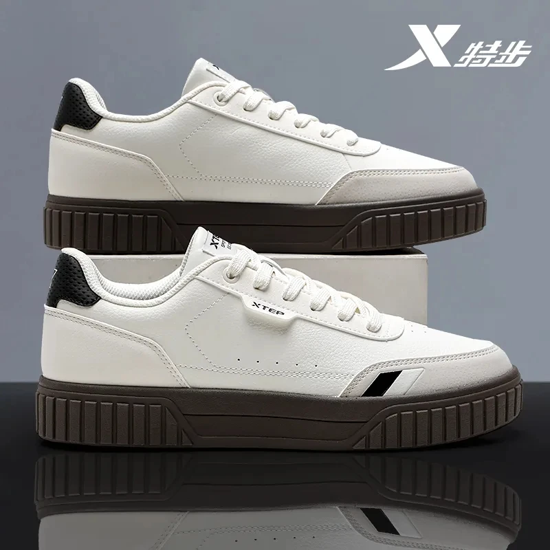 特步板鞋男2025夏季厚底增高小白鞋男生潮流百搭休闲鞋男款正品