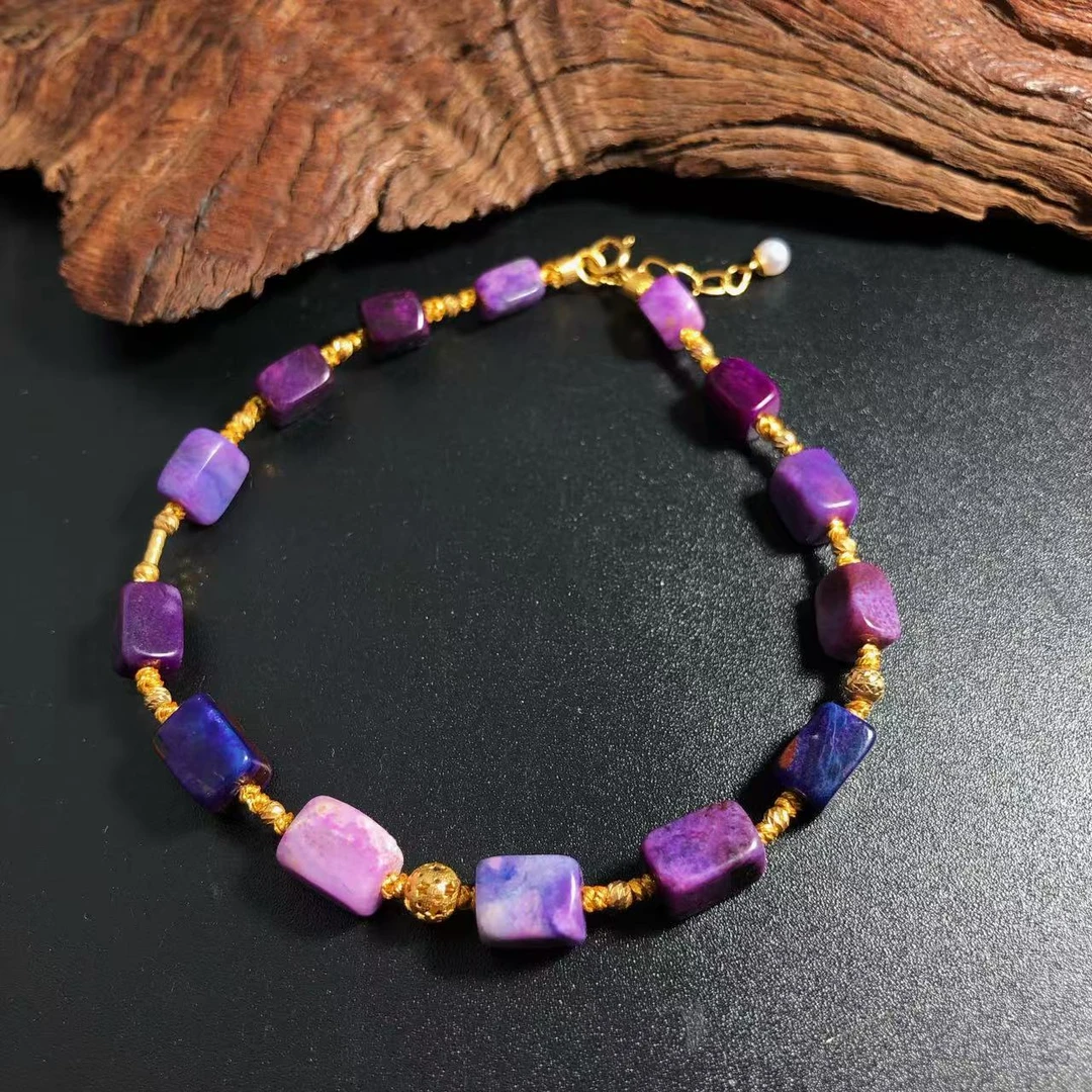 【圣芭黎】天然舒俱来手链帝王紫多宝方块Y-5-D1144多样性发一