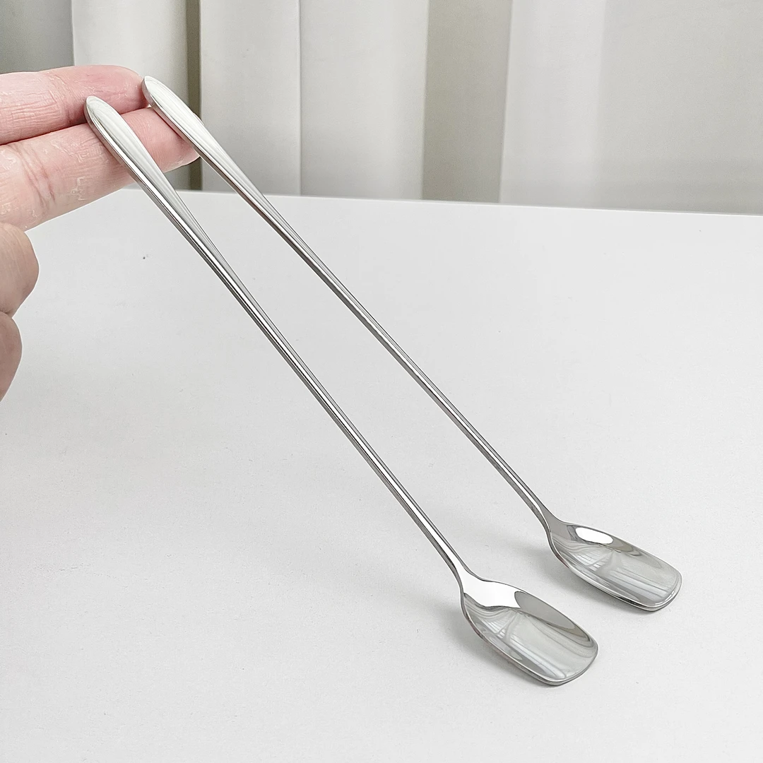 嘉点304不锈钢咖啡勺家用搅拌勺精致长柄蜂蜜勺小勺子冰勺搅拌棒