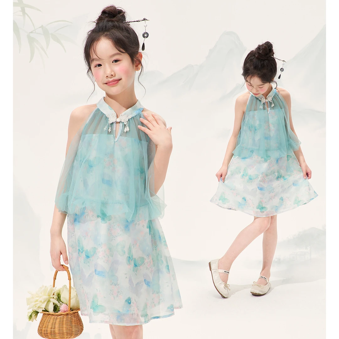 媛媛公主媛【蝶梦霓裳】2025夏季女童中大童国风连衣裙15239V024