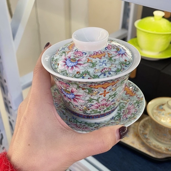 陶景德陶瓷盖碗茶具