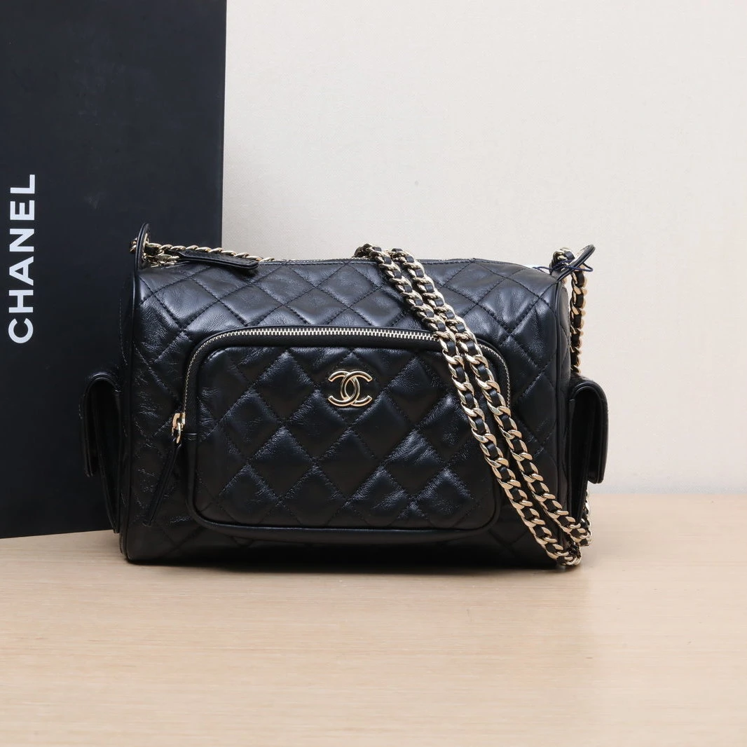 99新 Chanel/香奈儿 【念念】芯片开 金扣 24K 相机包 大号
