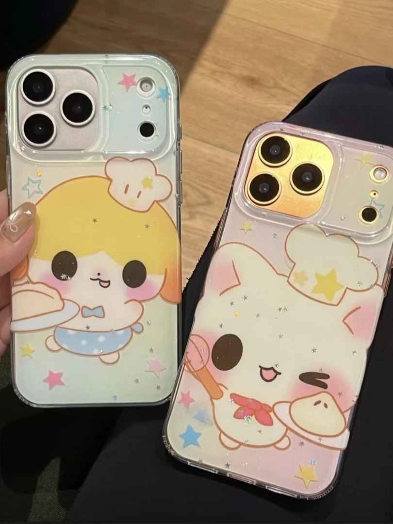 可爱卡通厨师棉花糖猫咪小狗适用于苹果16/15promax/iPhone17pro