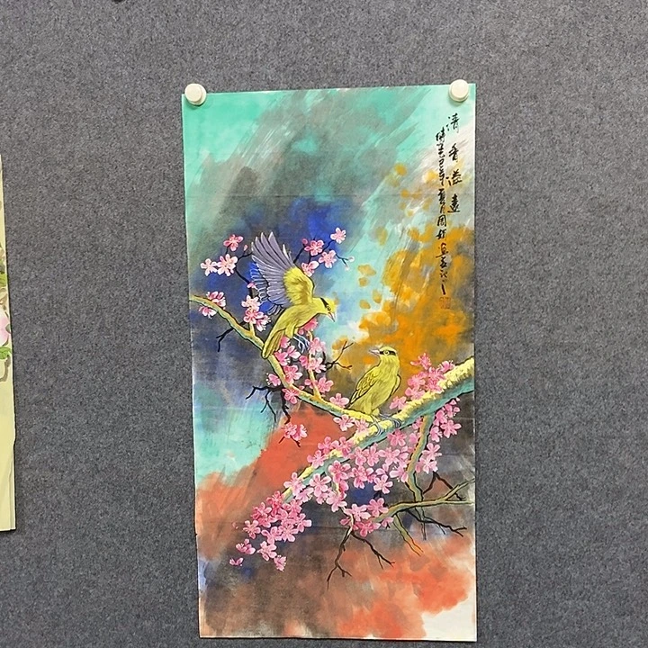 国画三尺花鸟一幅