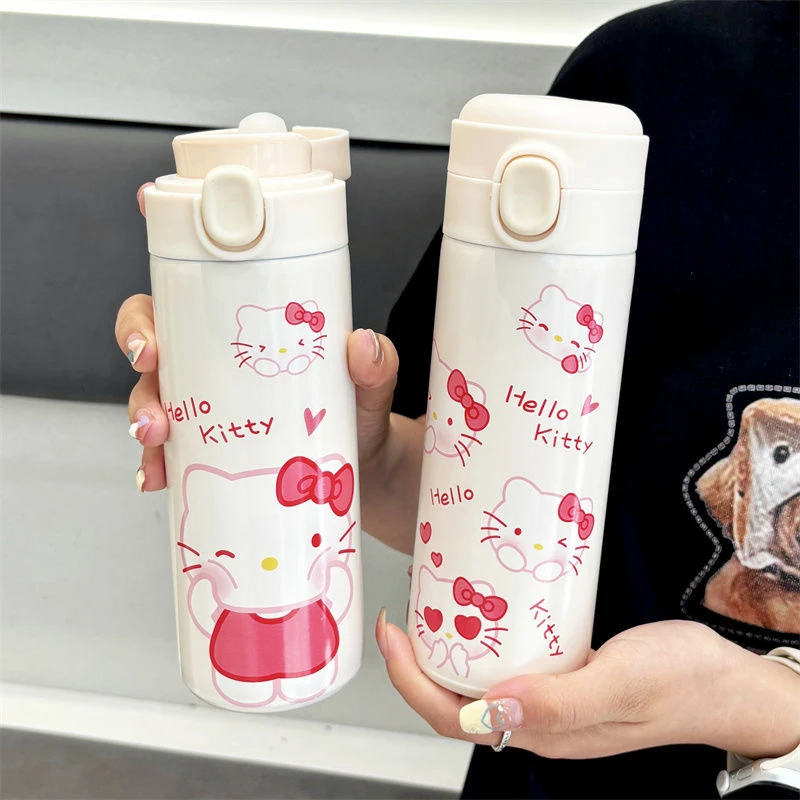 ins可爱卡通304不锈钢保温杯女高颜值便携弹跳盖保冷保热制冷两用