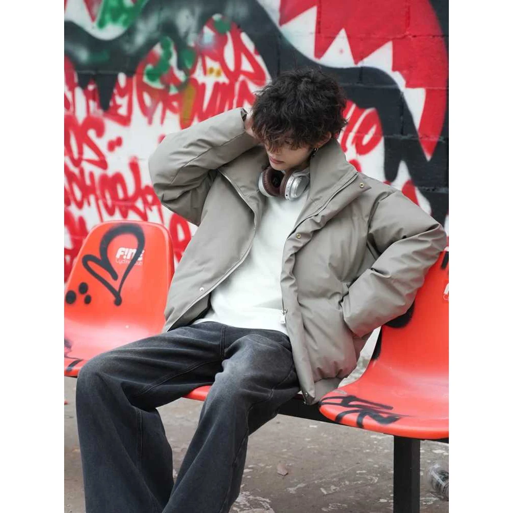 休闲pu皮棉服男冬季美式潮牌痞帅棉袄短款立领面包服棉衣外套男款