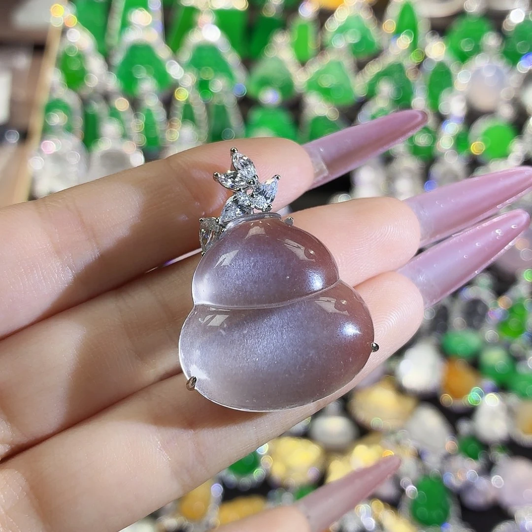 石英质玉银S925镶嵌颈饰