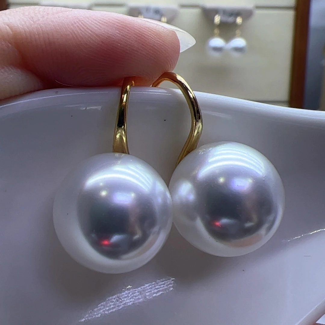 淡水珍珠耳饰18K金镶嵌