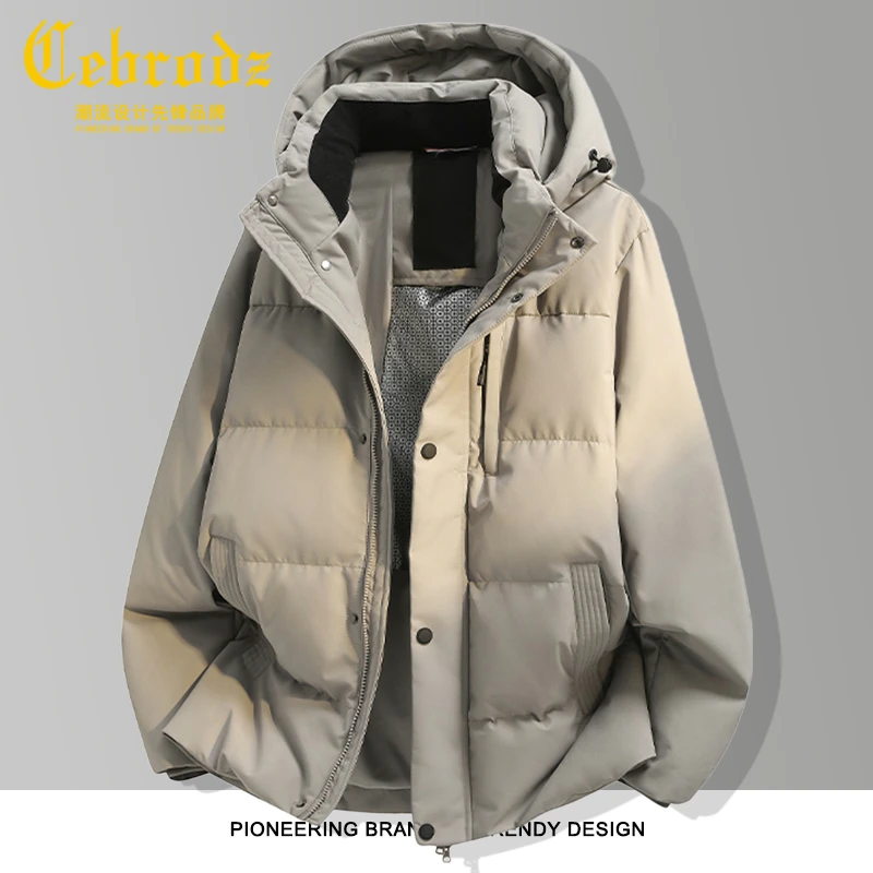 法国Cebrodz连帽潮流外穿羽绒服男士冬季90鹅绒百搭加厚保暖外套