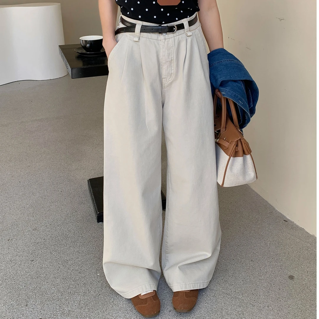 【芸尚】春夏季显瘦薄款直筒裤裤子白色女直筒裤显瘦牛仔裤5123#