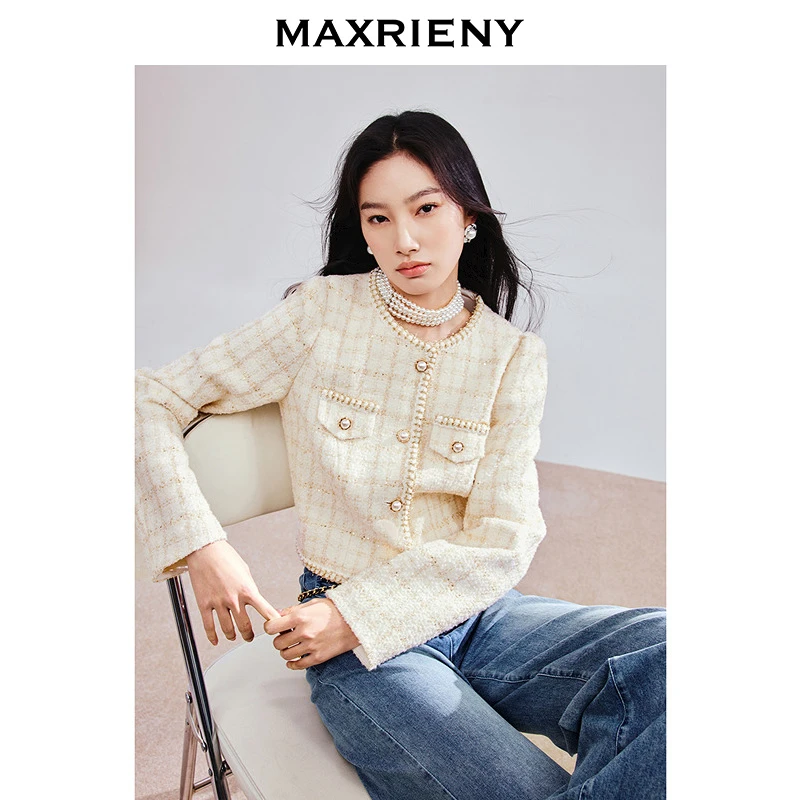 【诗语专属】MAXRIENY小香风外套女短款西装欧若智性风气质感装