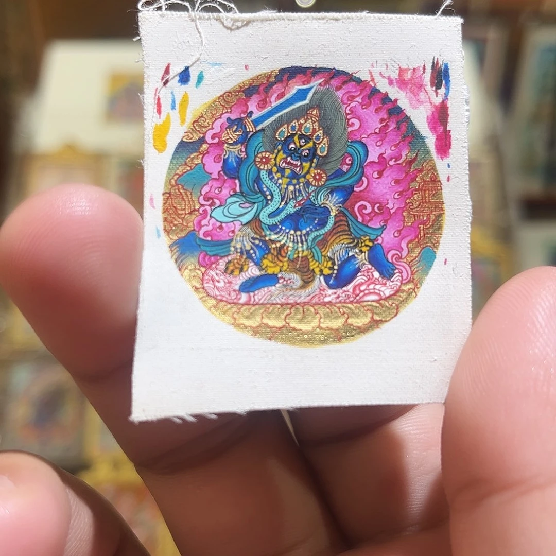 吊坠热贡纯手绘不动明王