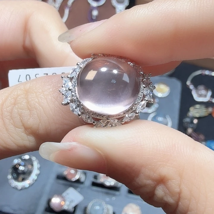 水晶戒指银S925镶嵌