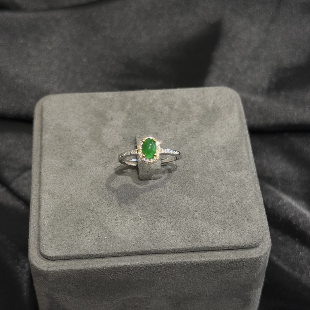 S925银翡翠戒指开口【多样性发一】【FC074】