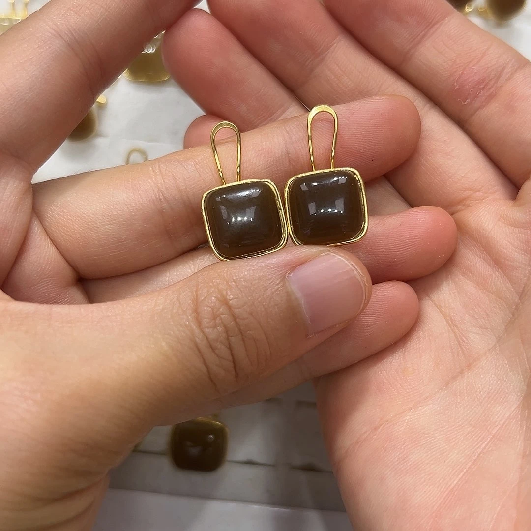 和田玉银S925镶嵌耳饰b****?