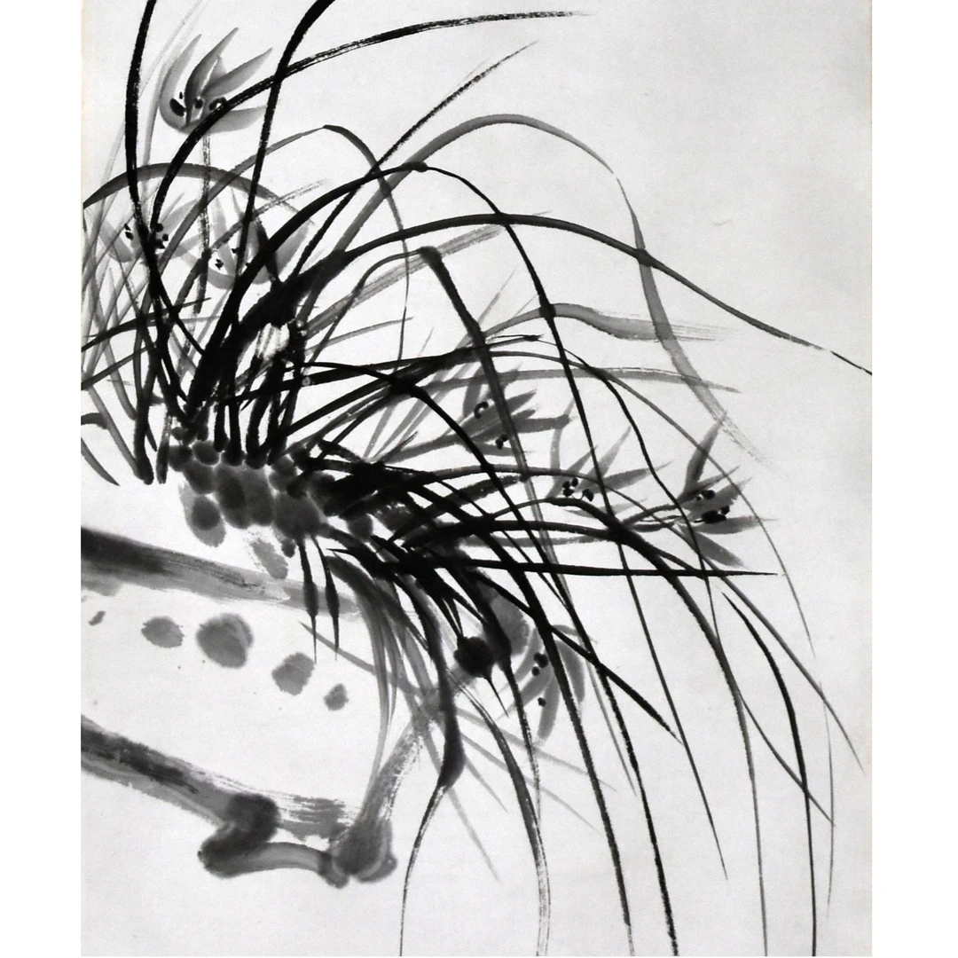 HM0089 兰花 101×34cm 纸本立轴 3.1平尺