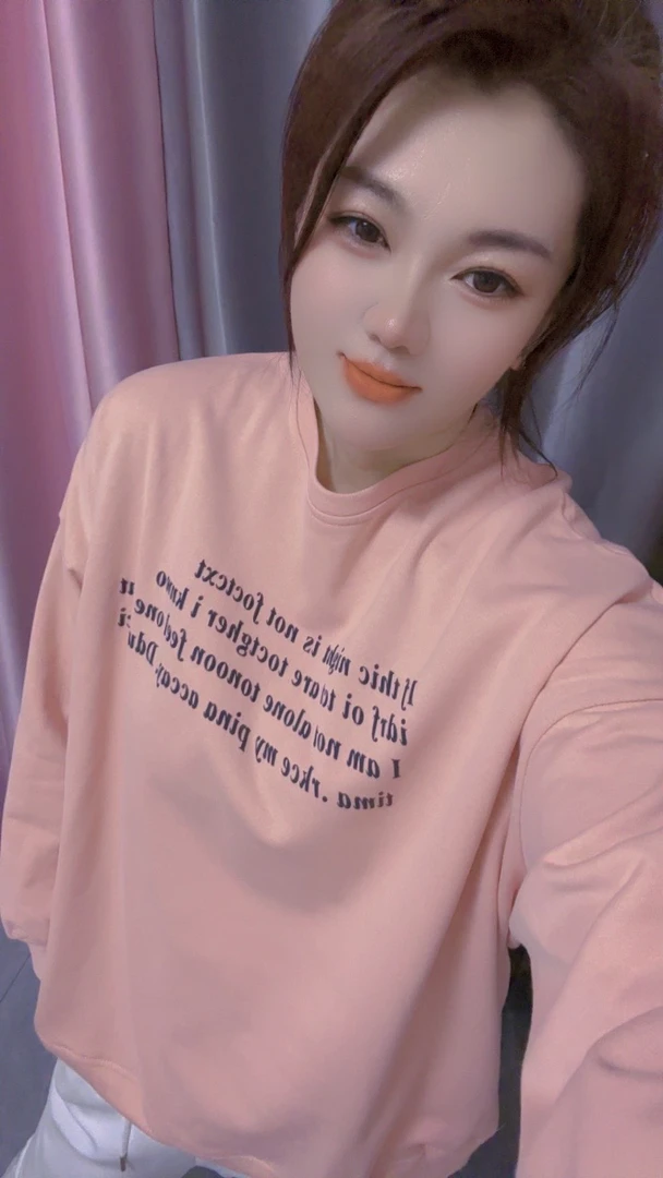 0346字母休闲圆领卫衣女2025新款洋气圆领简约套头上衣潮