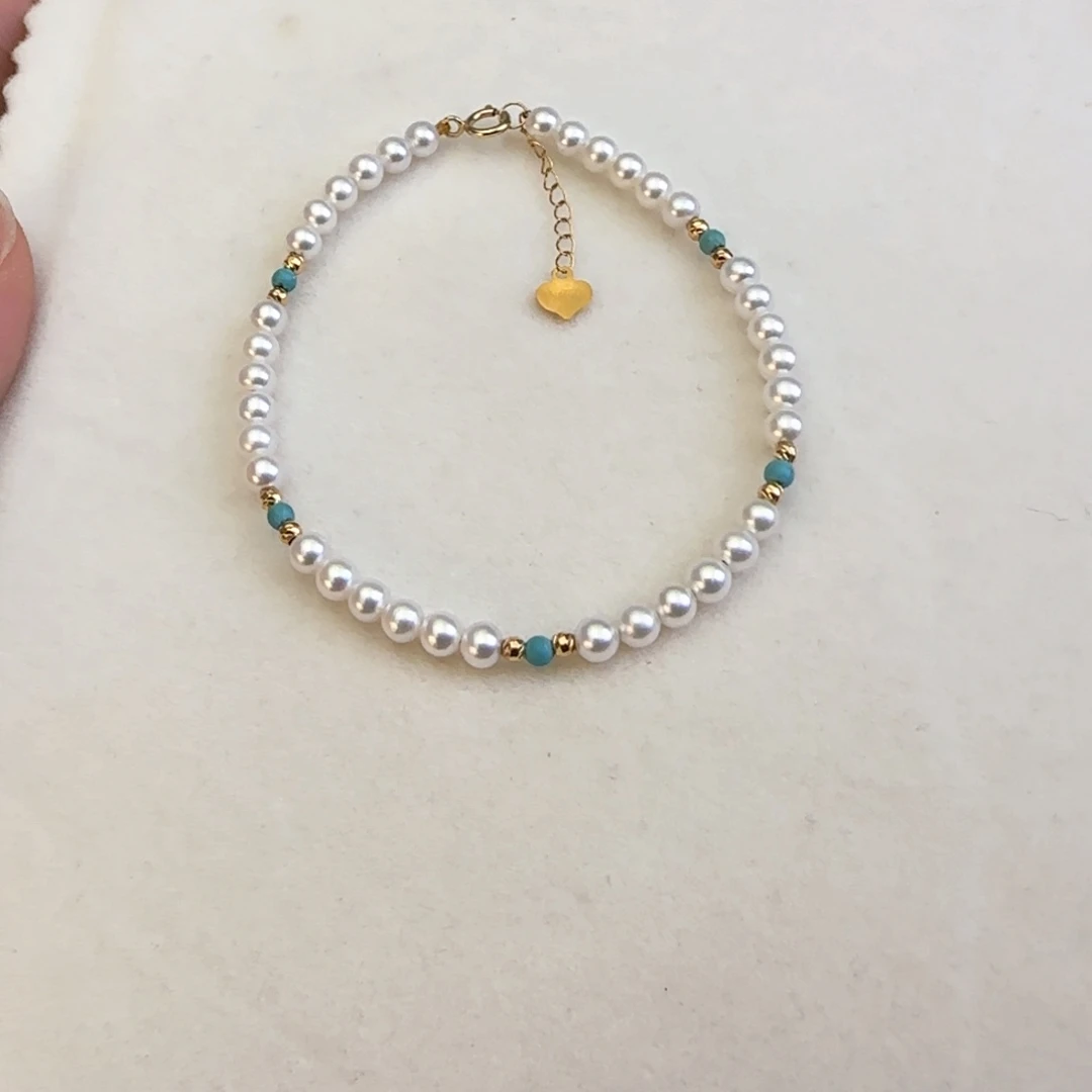 手链18K金镶嵌淡水珍珠