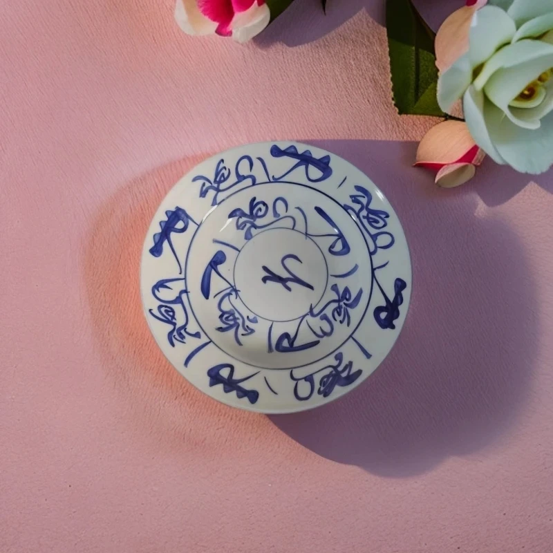 景德镇陶瓷手工手绘青花刀花盘一个发231