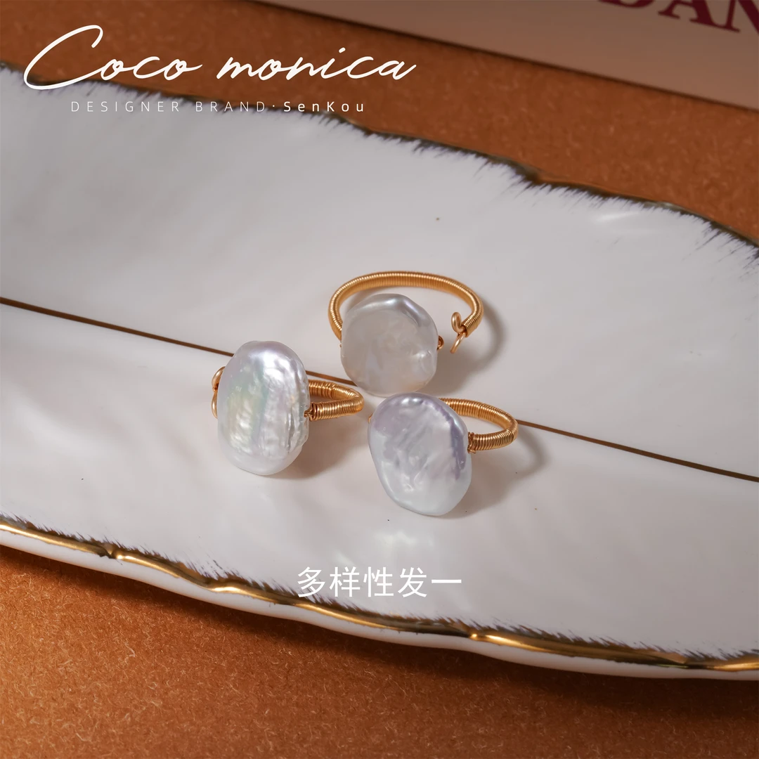 【小霞珠宝】巴洛克 戒指天然珍珠小众百搭女戒 AC816