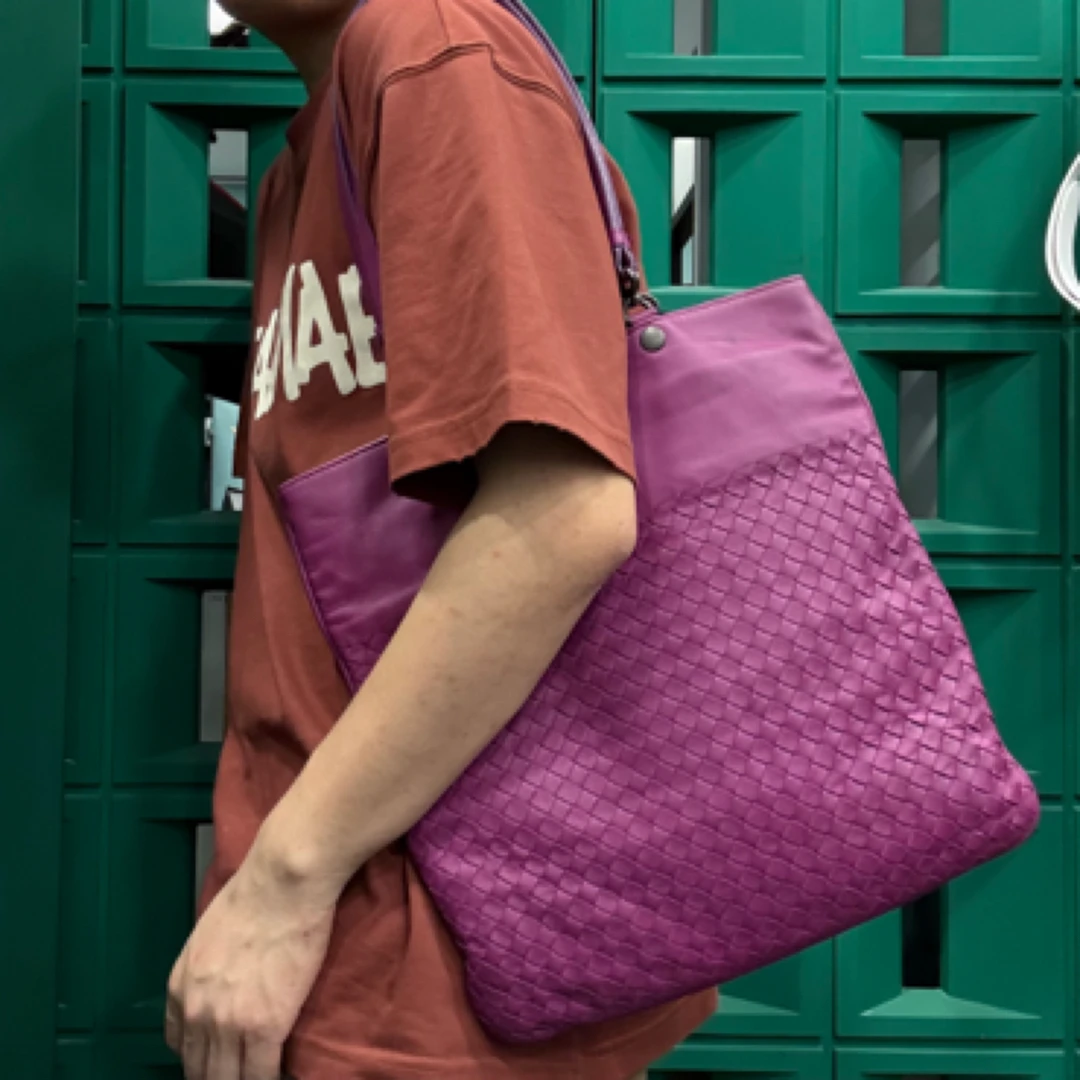 95新 BOTTEGA VENETA/葆蝶家 【龙】紫色单肩托特包