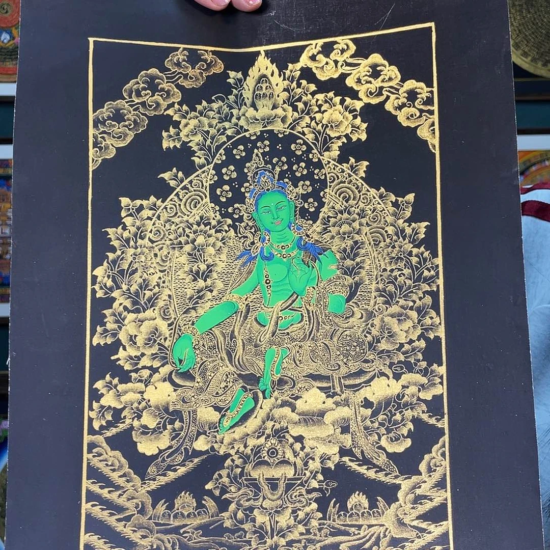 卷轴画手绘唐卡 32*20厘米绿度