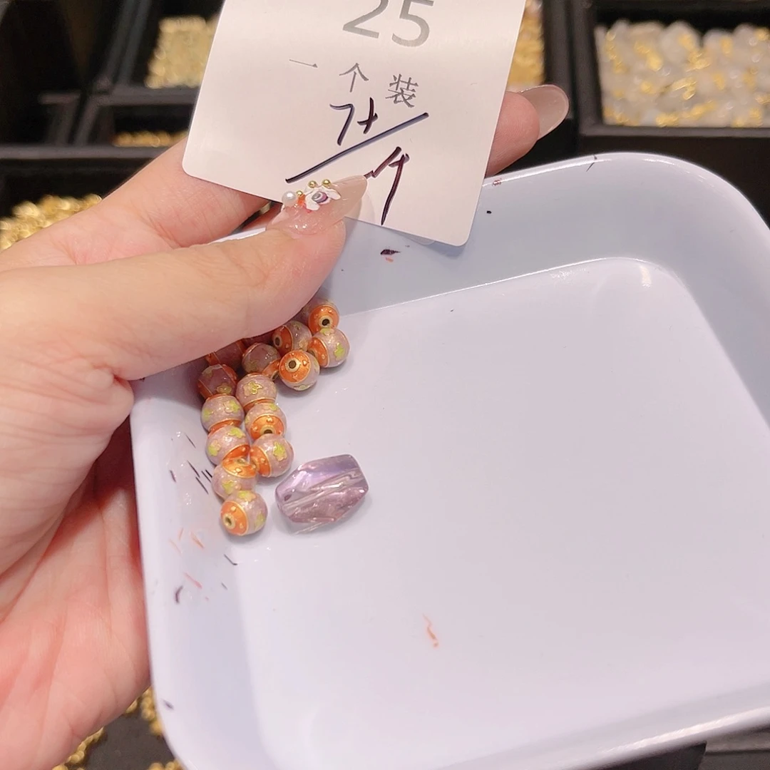 水晶珠宝半成品银S925镀金镶嵌25