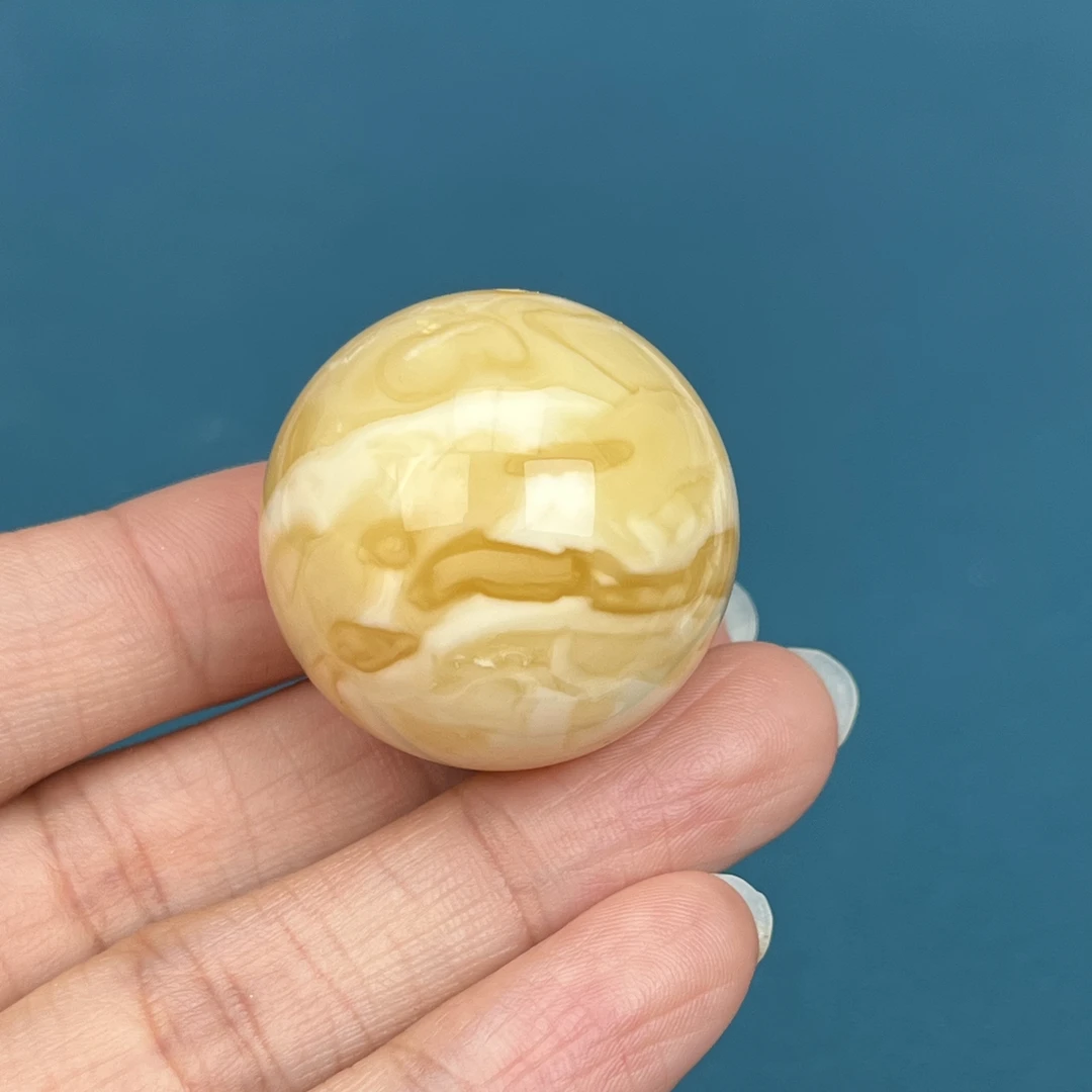 Y7273天然原矿蜜蜡圆珠29mm抖音基地质检发货