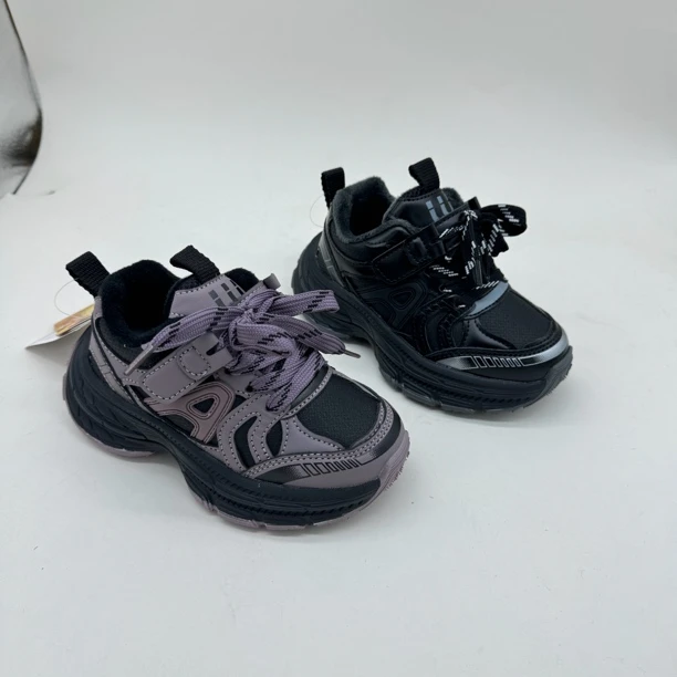 儿童加绒二棉时尚男童女童舒适百搭防滑超轻软底运动老爹鞋0510