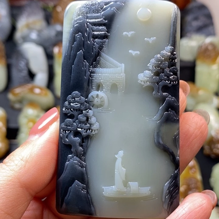 和田玉未镶嵌挂件