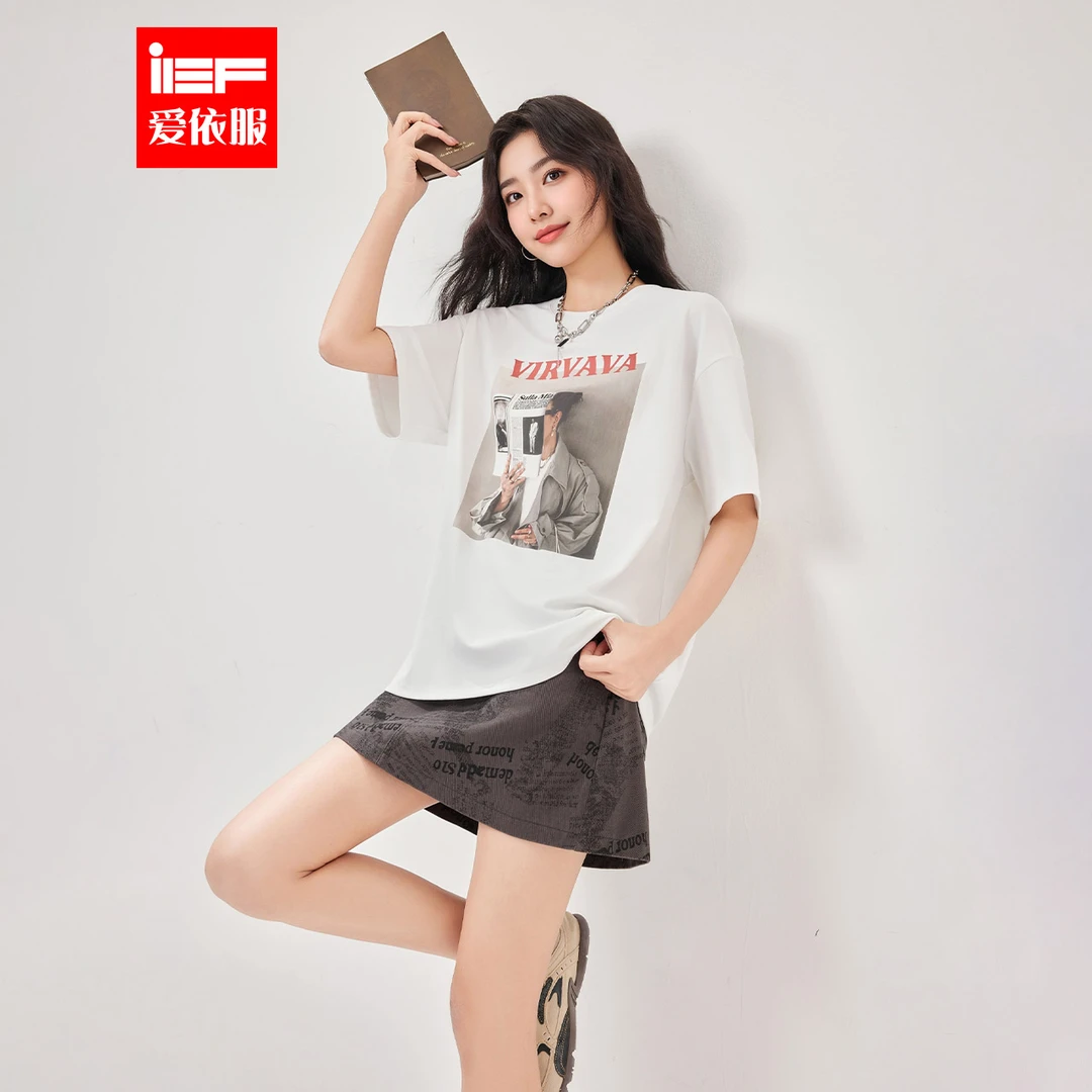 IEF/爱依服2025夏季新款美式甜酷个性辣妹气质通勤百搭T恤上衣