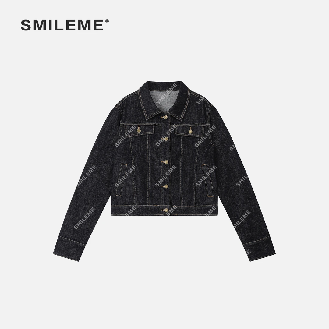 2-SMILEME【复古序语】经典款复古时尚原色丹宁牛仔外套MA00325307