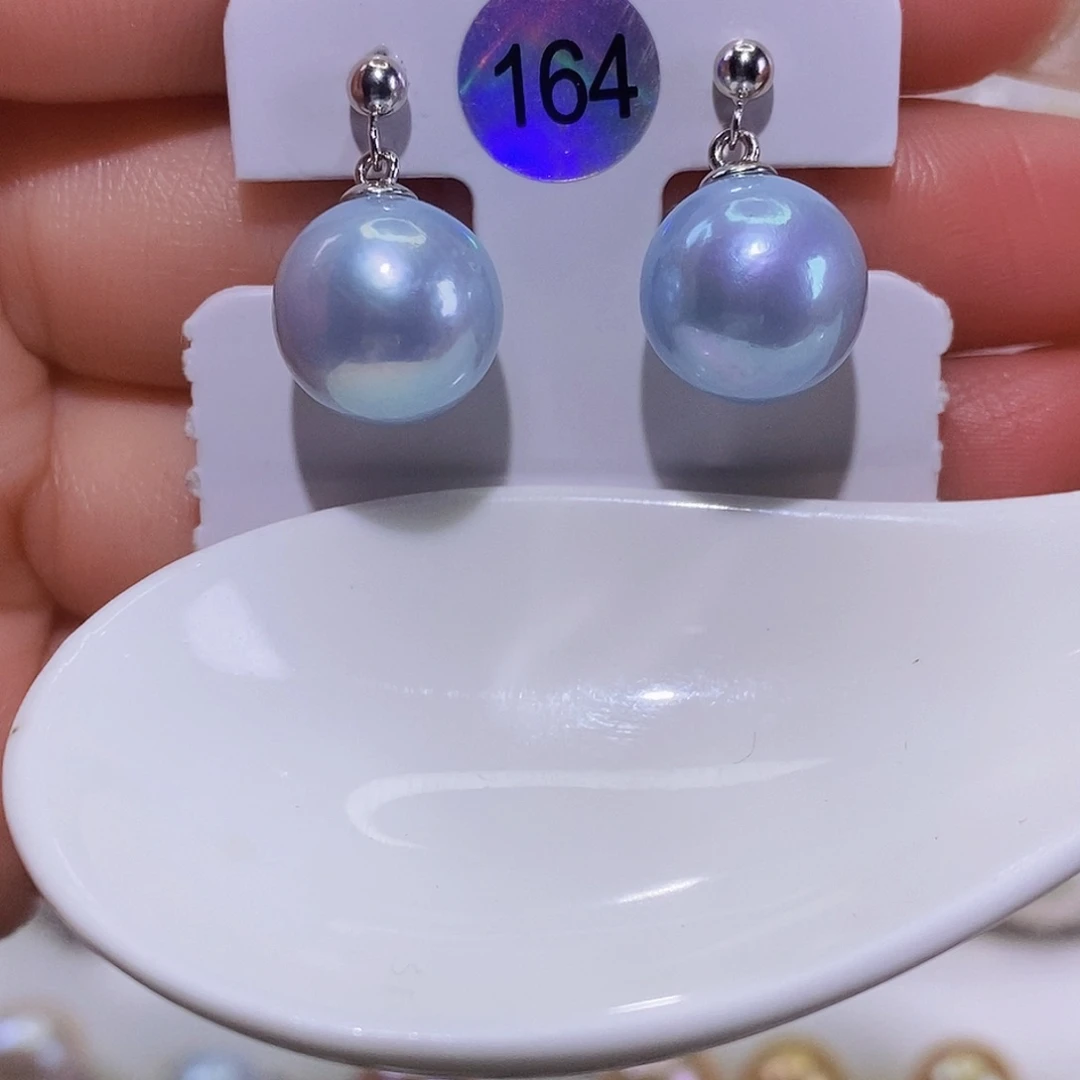 淡水珍珠耳饰银S925镶嵌用****7