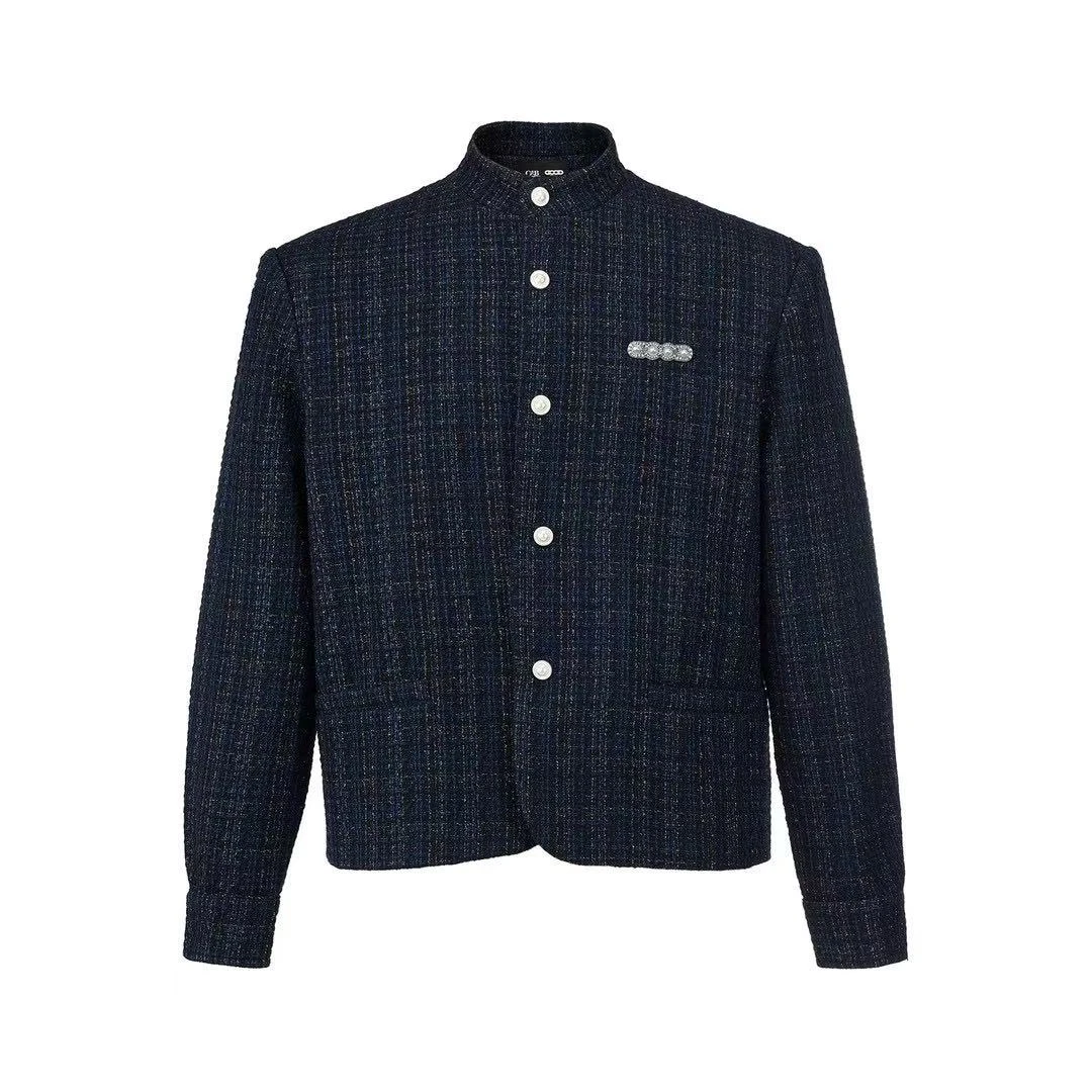 GOODBRAND 2025FW 珠光暗纹混织轻奢高级时尚中山装外套男女同款