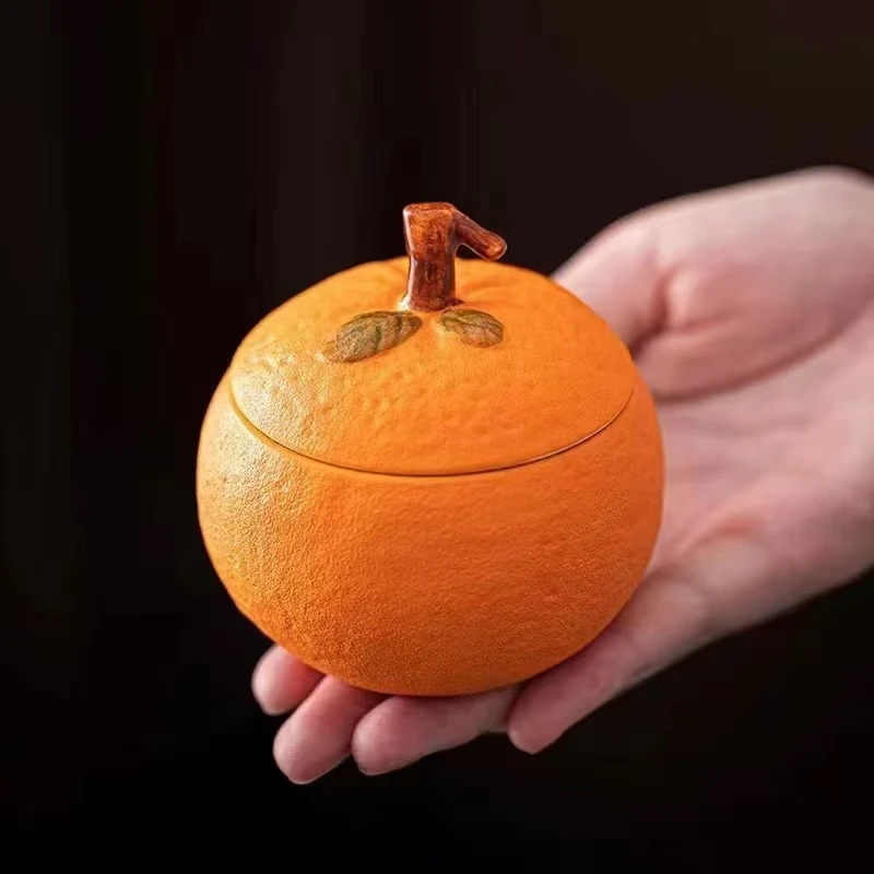 茶具万事大橘小茶叶罐迷你罐密封罐-5431