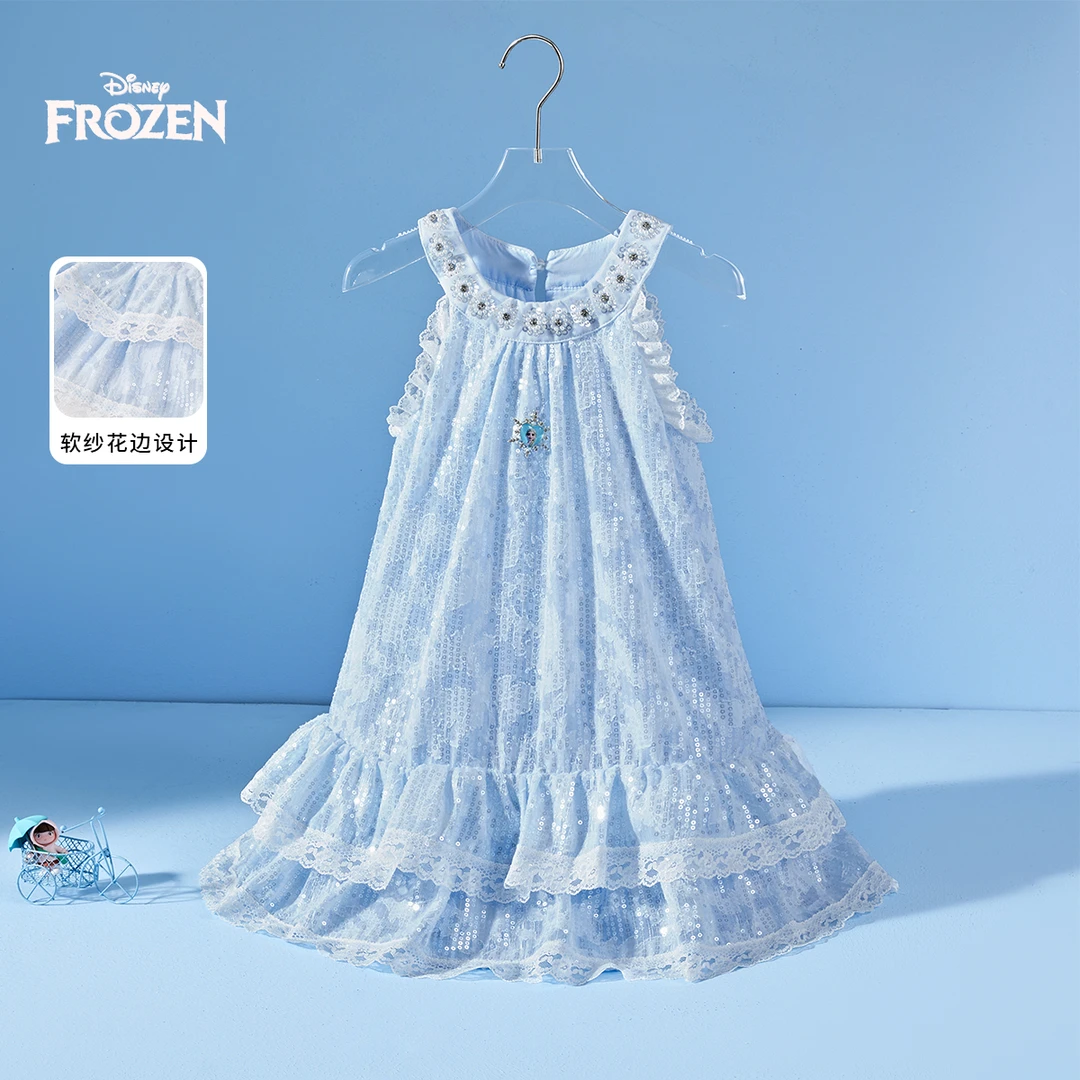Disney/迪士尼公主连衣裙中大童裙子无袖吊带裙2025年童装童装