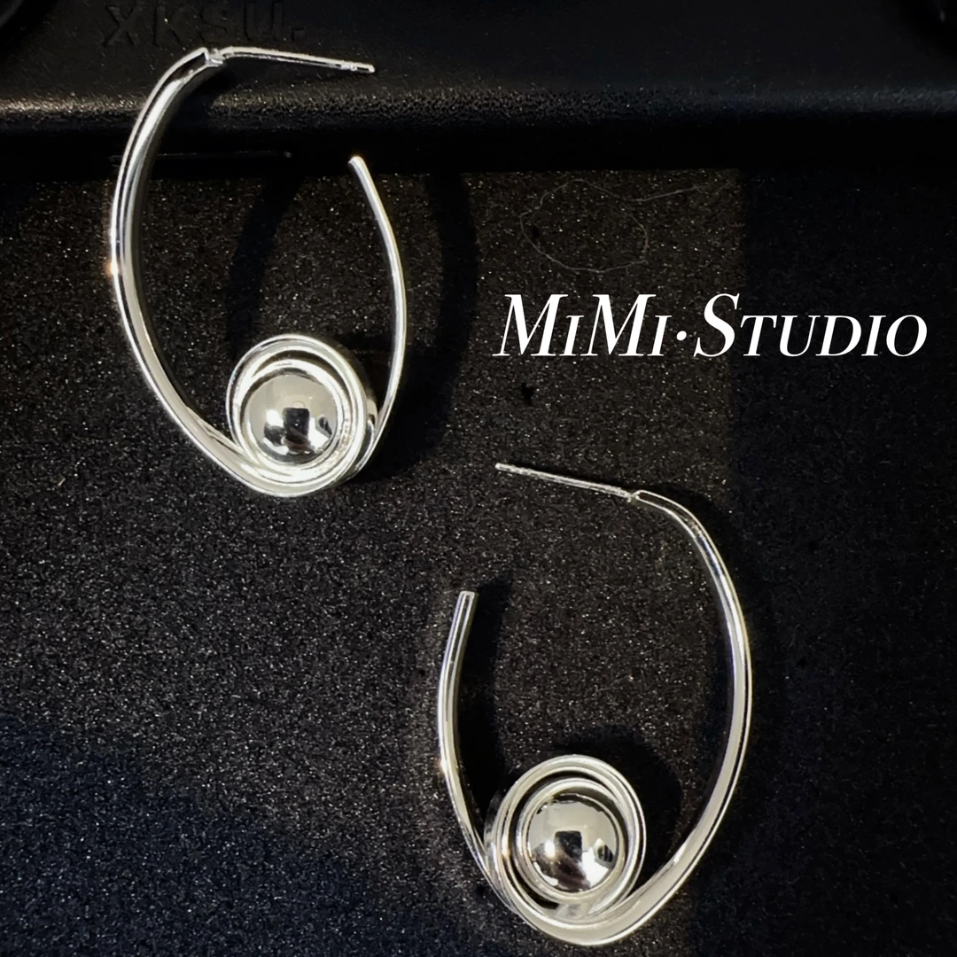 铜合金耳饰 铜合金耳饰 （个性扭珠）耳环时尚小众设计感